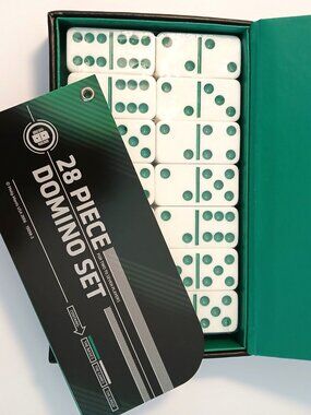 Domino 28 Piece with Matching Green & Black Case
